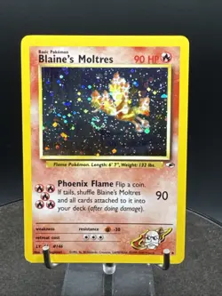 Blaine’s Moltres 1/132 Holo Gym Heroes Vintage Pokemon SWIRL LP /NM - Image 1
