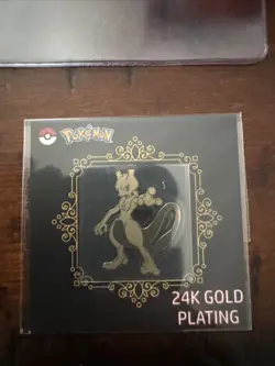Mewtwo 24k Gold Plated Sticker Korean Striking Candy Pokemon Pack fresh! - Image 1