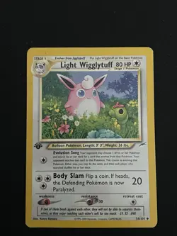 Pokemon TCG Light Wigglytuff Neo Destiny 1st Edition 54/105 - Image 1