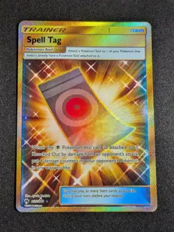 Pokemon Spell Tag 235/214 Gold Secret Rare SM Lost Thunder NM - Image 1