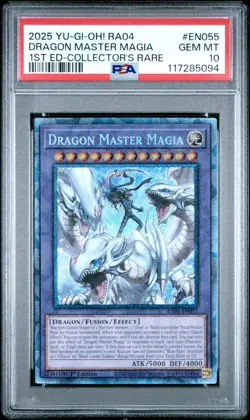 Yugioh - Dragon Master Magia RA04-EN055 1st Collector's Rare PSA 10 GEM MINT - Image 1
