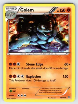 Golem 45/83 2016 Generations Set 20th Anniversary Pokemon Card Holo Rare Nm/Vlp - Image 1