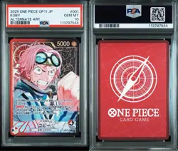 PSA 10 Koby Leader Parall OP11-001 Fist of Divine Speed ONE PIECE Card Japanese - Image 3
