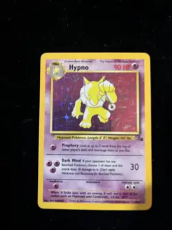 Pokemon TCG Hypno Fossil Holo Card 8/62 Unlimited Rare - Image 1