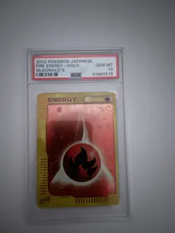 PSA 10 Pokemon Card Japanese 2002 McDonald's Promo Fire Energy Holo MINT/NM - Image 1