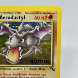 Pokemon Card Aerodactyl 1/62 Fossil Holo Rare 1st Edition Prerelease Pre - Image 5