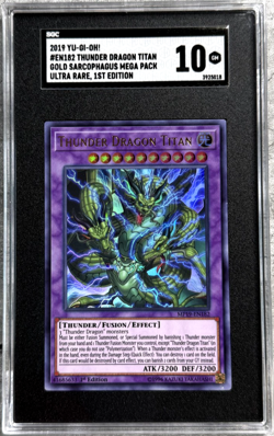 Yugioh Card 1st Ed Thunder Dragon Titan Ultra SGC 10 Gem Mint, MP19-EN182 2019 - Image 1