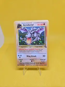 Pokemon TCG Aerodactyl Fossil Holo Rare Card 1/62 Lightly Played - Image 1