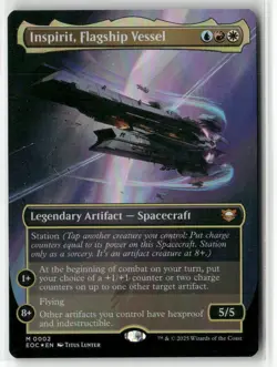 Inspirit, Flagship Vessel (Borderless) 02 NM Foil MTG EOC Magic - Image 1