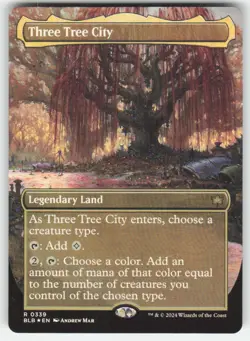 MTG - Three Tree City (Borderless) (0339) 339 Bloomburrow NM - Image 1