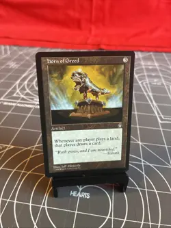 Vintage 1998 MTG Stronghold Horn Of Greed Card NM - Image 1