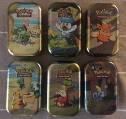 Pokemon Paldea Friends Mini Collector Tins Set - EMPTY, NO CARDS) Set of 6 - Image 1