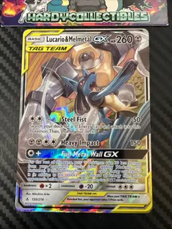 Pokemon TCG Lucario Melmetal GX Card 120/214 Unbroken Bonds Full Art Near Mint! - Image 1