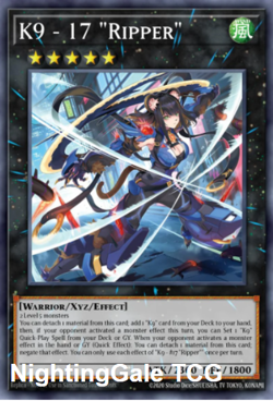 Yugioh! JUSH-EN035 “K9-17 “Ripper”” Collector’s Rare PREORDER - Image 1