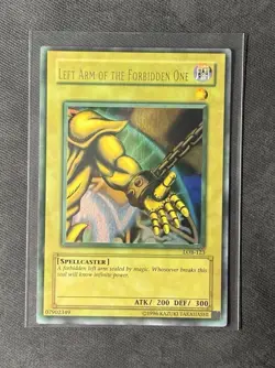 Yugioh! Exodia Left Arm Of The Forbidden One LOB-123 | Faded Misprint - NM/VLP - Image 1