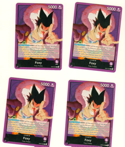 Set Of 4 Foxy OP07-059 Foxy Pirates One Piece Trading Card - Image 1