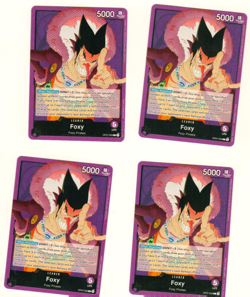 Set Of 4 Foxy OP07-059 Foxy Pirates One Piece Trading Card - Image 3