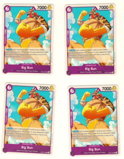 Set Of 4 Big Bun Foxy Pirates OP07-070 One Piece Trading Card - Image 1