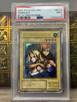 Yugioh PSA 9 Mint Gemini Elf BC-34 Ultimate Rare 2001 Japanese Graded Card - Image 1