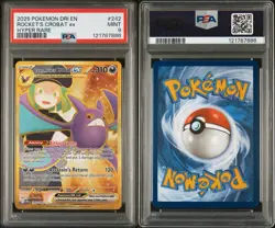 2025 POKEMON DRI EN-DESTINED RIVALS HYPER RARE TEAM ROCKET'S CROBAT EX PSA 9 - Image 3