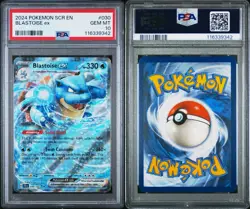 2024 Pokemon SCR-EN Stellar Crown Blastoise ex #030 PSA 10 - Image 3