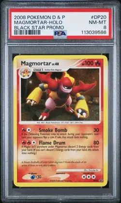2008 Promo # DP20 Magmortar Holo PSA 8 Pokemon D&P Black Star - Image 1