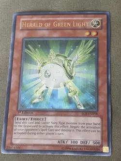 Yugioh Herald of Green Light EOJ-EN018 Ultimate Rare Light Play - Image 1