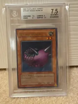 Yu-Gi-Oh! Needle Worm Ultra Rare TP3-001 2003 BGS 7.5 TOURNAMENT PACK 3 YUGIOH - Image 1