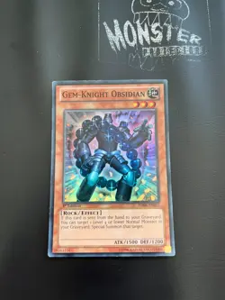 YUGIOH GEM-KNIGHT OBSIDIAN SUPER RARE HA06-EN031 1ST EDITION - Image 1