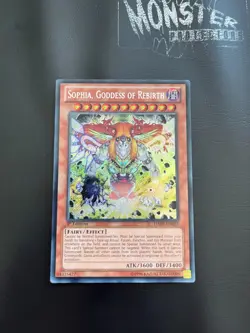 YUGIOH SOPHIA, GODDESS OF REBIRTH SECRET RARE HA07-EN055 1ST EDITION - Image 1