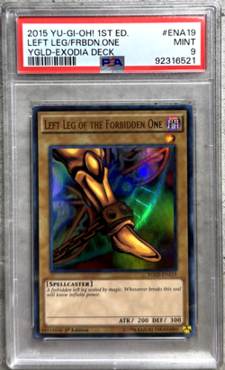 Yugioh Card 1st Ed Left Leg Of The Forbidden One PSA 9 Mint, YGLD-ENA19 2015 (1) - Image 1
