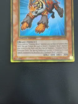 YUGIOH TEST TIGER GOLD RARE GLD2-EN029 LIMITED EDITION PLAYED - Image 4