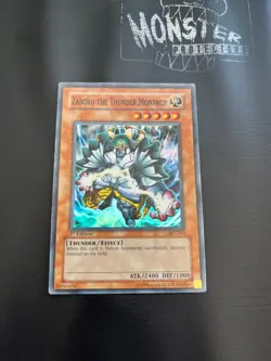 YUGIOH ZABORG THE THUNDER MONARCH SUPER RARE AST-023 1ST EDITION PLAYED - Image 1