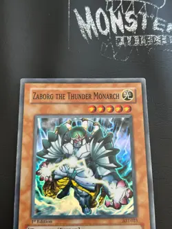 YUGIOH ZABORG THE THUNDER MONARCH SUPER RARE AST-023 1ST EDITION PLAYED - Image 3