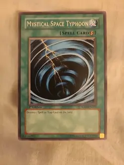 EXCELLENT YUGIOH Mystical Space Typhoon Magic Ruler/ 1st Edition (1996) - Image 1