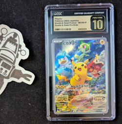 CGC 10 Pristine Pikachu Scarlet & Violet Japanese Promo 001/SV-P Pokemon Card - Image 1