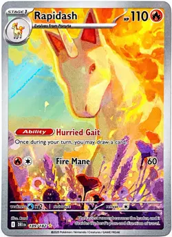 Rapidash Destined Rivals 189/182 Illustration Rare Pokemon Card TCG 2025 NM+ - Image 1