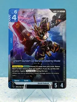 Gundam Card Game Newtype Rising Unicorn Gundam 02 Banshee Destroy Mode GD01-003 - Image 1