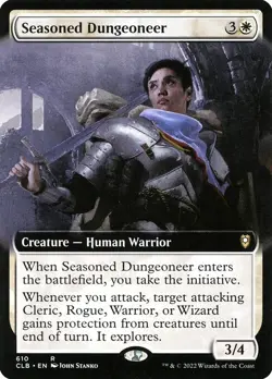Seasoned Dungeoneer R Ext Art Regular #610 | CLB Battle for Baldur's Gate | MTG - Image 1