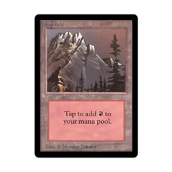 WOTC MtG Beta Mountain - Version A (L) EX - Image 1