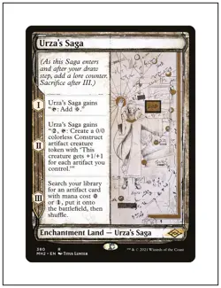 1x Urza's Saga, Showcase Sketch Art 380, Modern Horizons 2, Magic MTG NM - Image 1