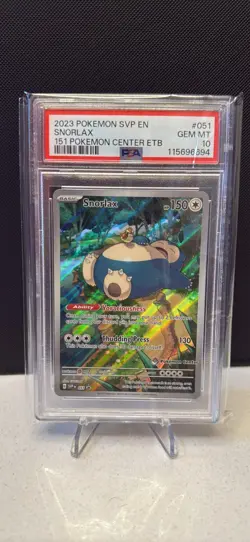 2023 POKEMON SVP 151 POKEMON CENTER ETB PROMO #051 SNORLAX PSA 10 - Image 1