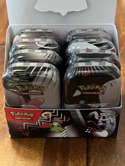 Pokemon Scarlet & Violet Unova Mini Tin Unsealed Display Box with 8 Sealed Tins - Image 2