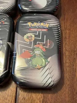 Pokemon Scarlet & Violet Unova Mini Tin Unsealed Display Box with 8 Sealed Tins - Image 3