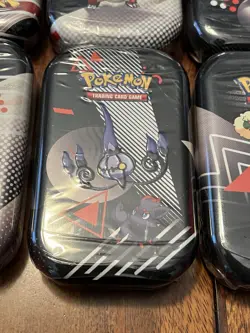 Pokemon Scarlet & Violet Unova Mini Tin Unsealed Display Box with 8 Sealed Tins - Image 4