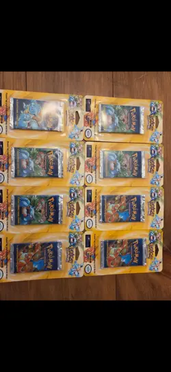 8 Foil Pokemon Base Set Unlim. Booster Packs - Charizard/Blastoise/Venusaur Art - Image 3