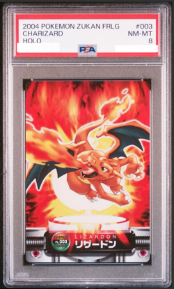 PSA 8 POKEMON ZUKAN CHARIZARD HOLO CARDDASS FIRERED LEAFGREEN #003 2004 Japanese - Image 1