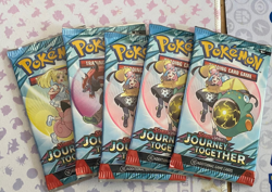 Pokemon TCG SV09 Journey Together Booster Pack Lot of 5x - Image 1