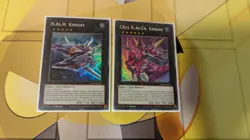 Yugioh Super Rare N.As.H. Knight + CXYZ N.As.Ch. Knight LED9-EN003/004 NM - Image 1