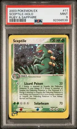 2003 POKEMON EX RUBY & SAPPHIRE #11 SCEPTILE-HOLO PSA 9 - Image 1